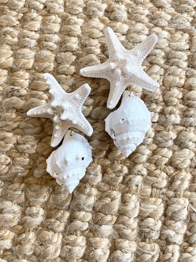Natural Conch Starfish Drop Earrings