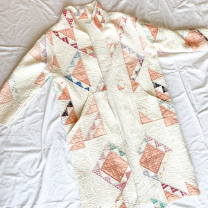 Coral Dream Vintage Quilt Duster