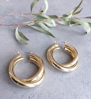 Gold Doubled Hoop Earring