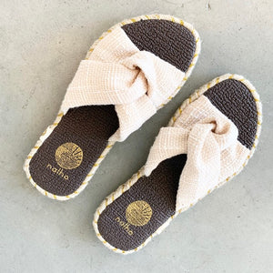 Linen Espadrille Slide