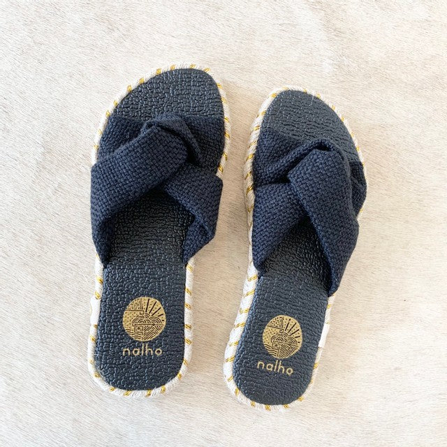 Linen Espadrille Slide