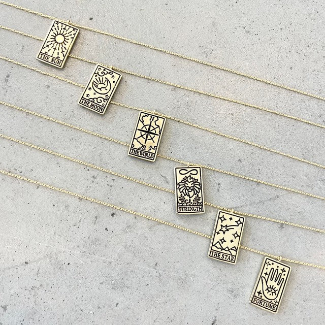 14K Tarot Card Necklaces