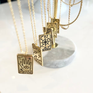 14K Tarot Card Necklaces