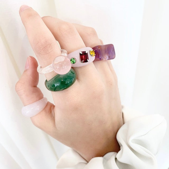 Jeweled Acrylic Rings