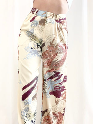 Kimono Dragon Satin Pant