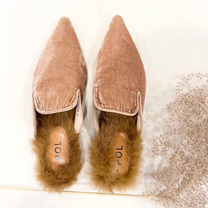 Velvet Fur Lined Mule